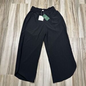 NWT Halara Breezeful‎ Pants Black Crossover Waist Cropped Quick Dry M Athletic